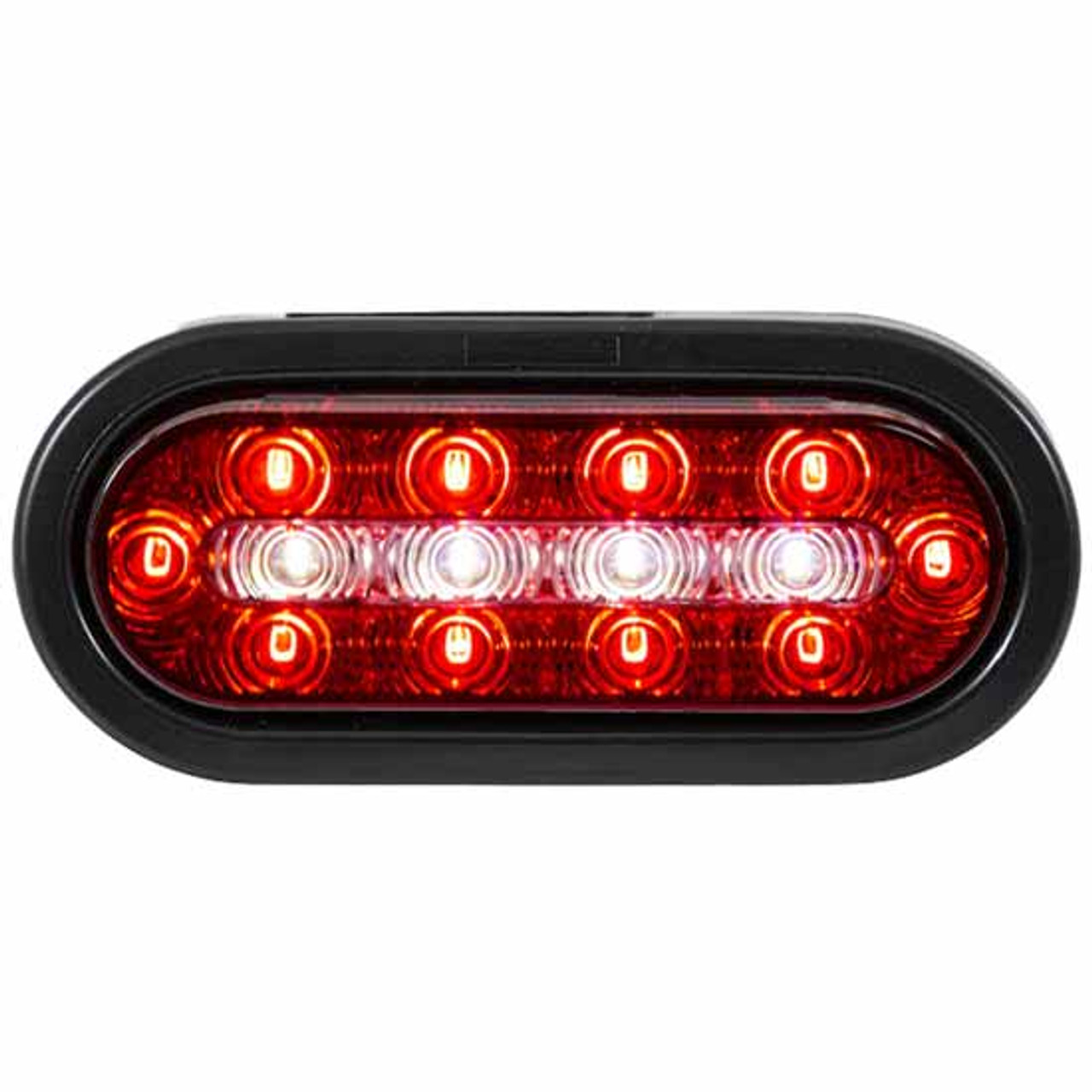 6 Inch Oval Red/Clear Combination Stop/Turn/Tail/Backup Light Kit