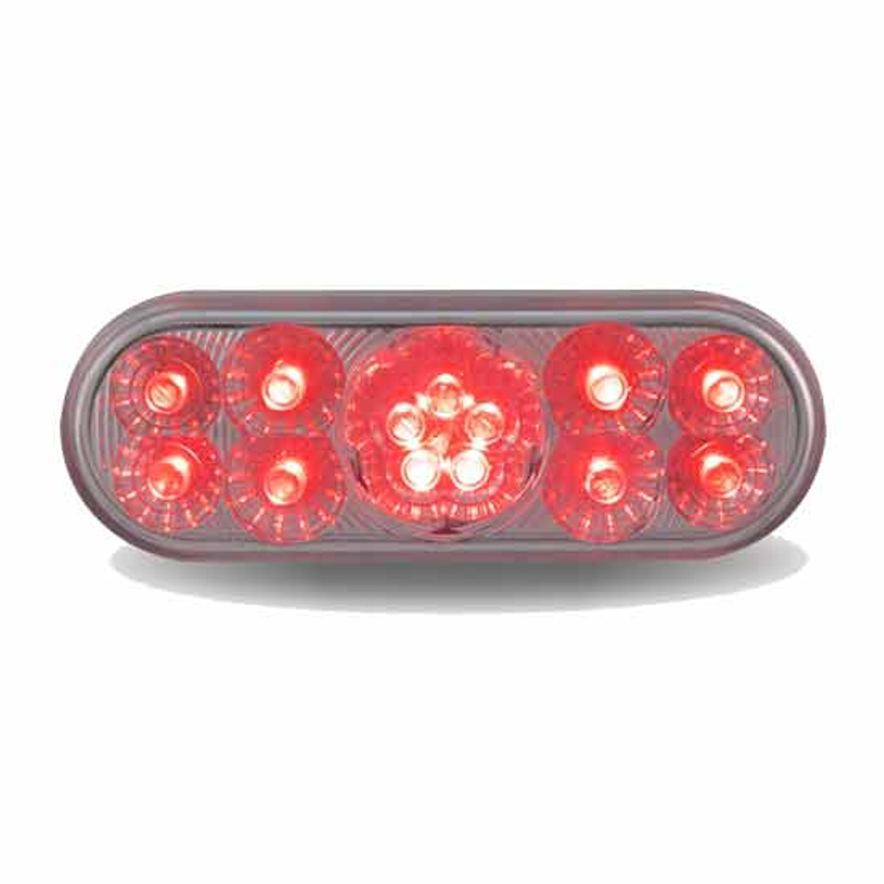 2 X 6 Inch Oval Red LED Super Diode Stop, Turn & Tail Light W/ 13