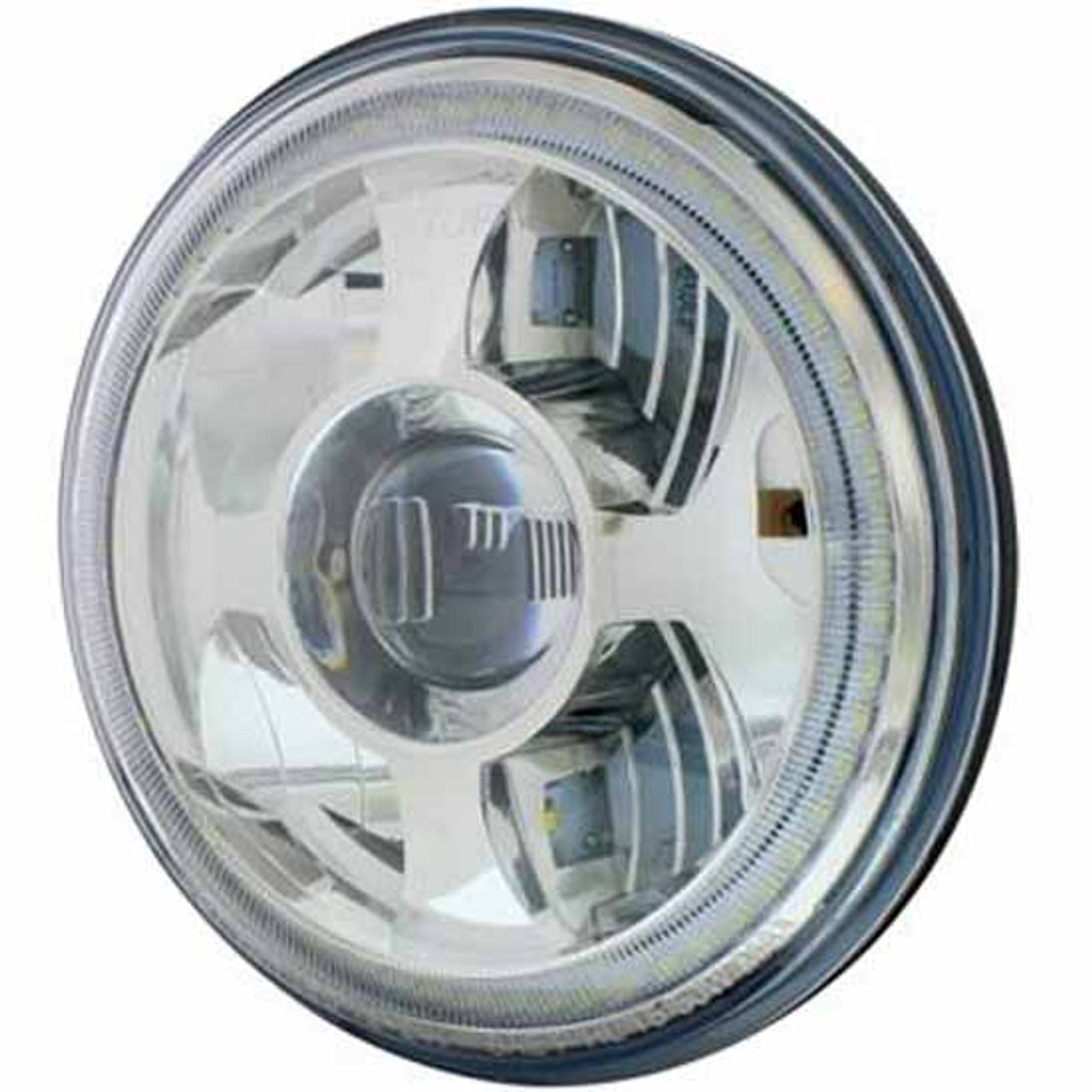 7 Inch Round LED Projection Headlight With Dual Function Halo Ring