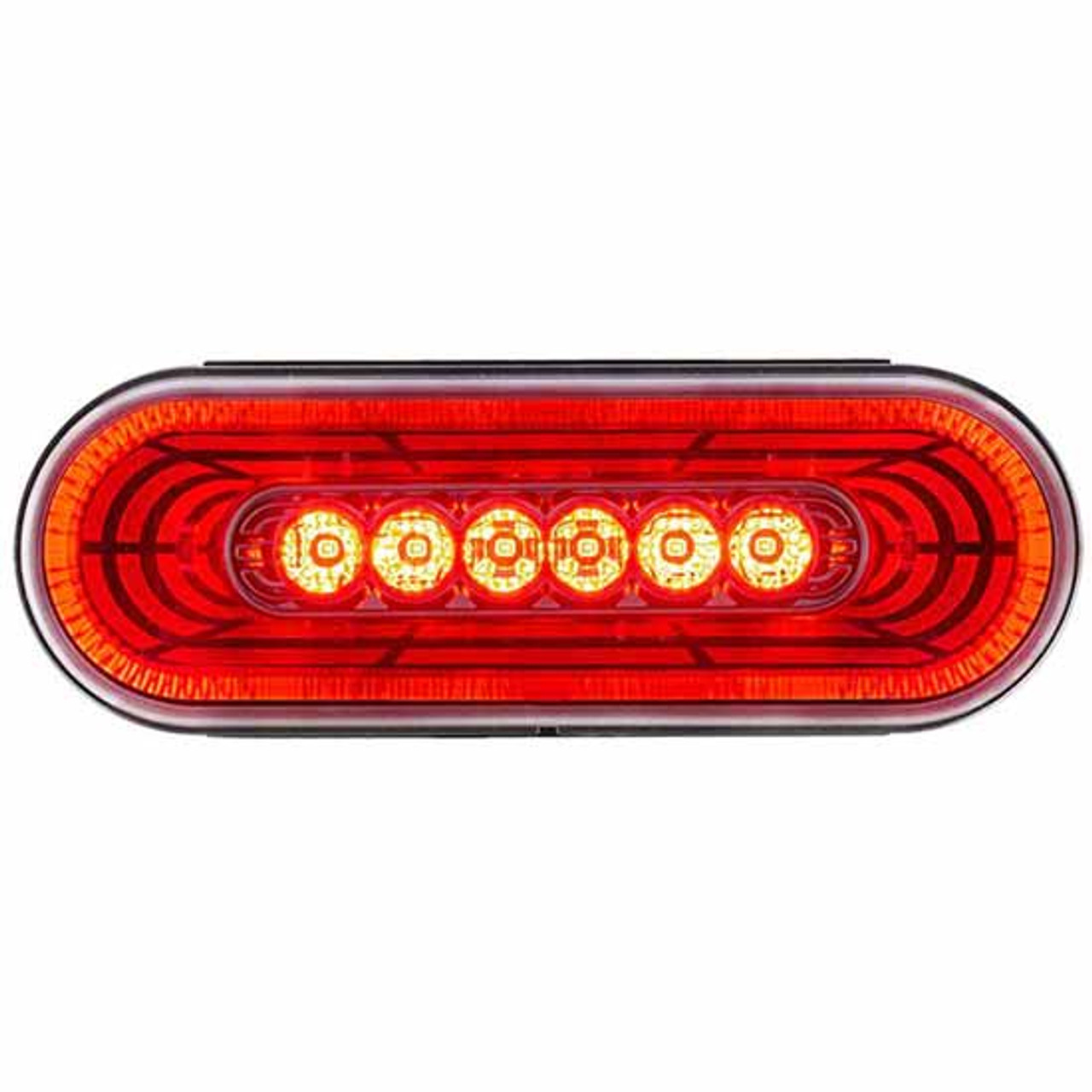 22 LED 6 Inch Oval Abyss Light Stop, Turn, Tail Light - Red Led