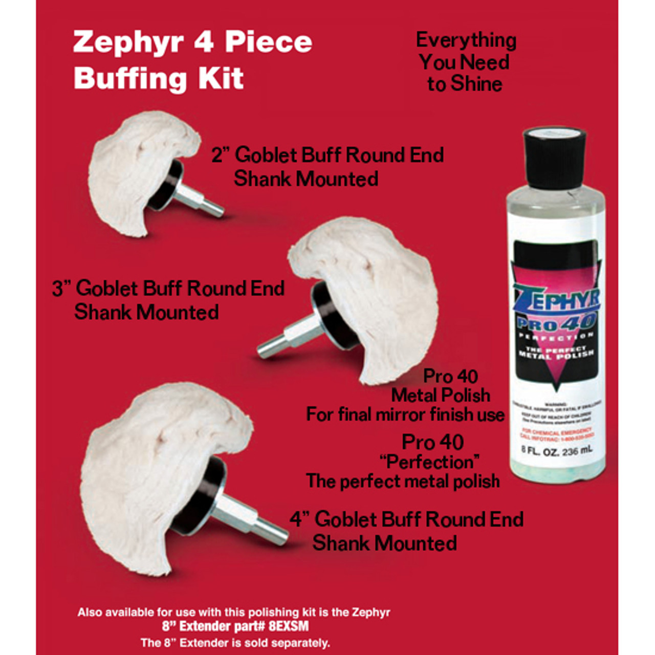 Zephyr Pro 40 Perfection Metal Polish 16 oz.