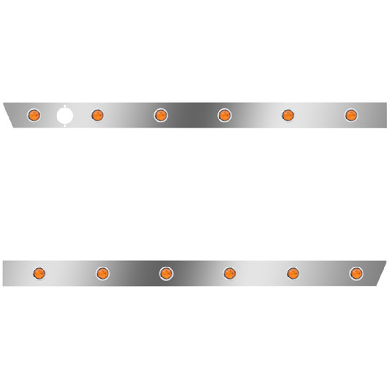 2.5 Inch Cab Panel W/ 12 3/4 Inch Amber/Amber LEDs For Peterbilt 386