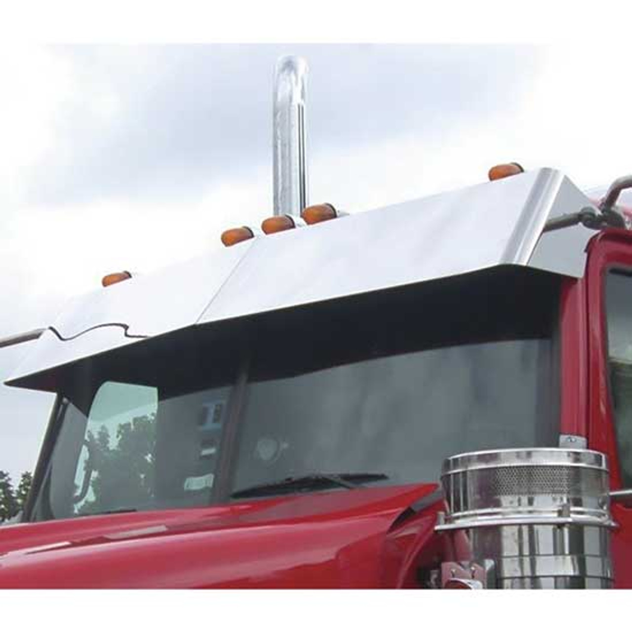 13.5 Inch Stainless Blind Mount Drop Visor For Western Star