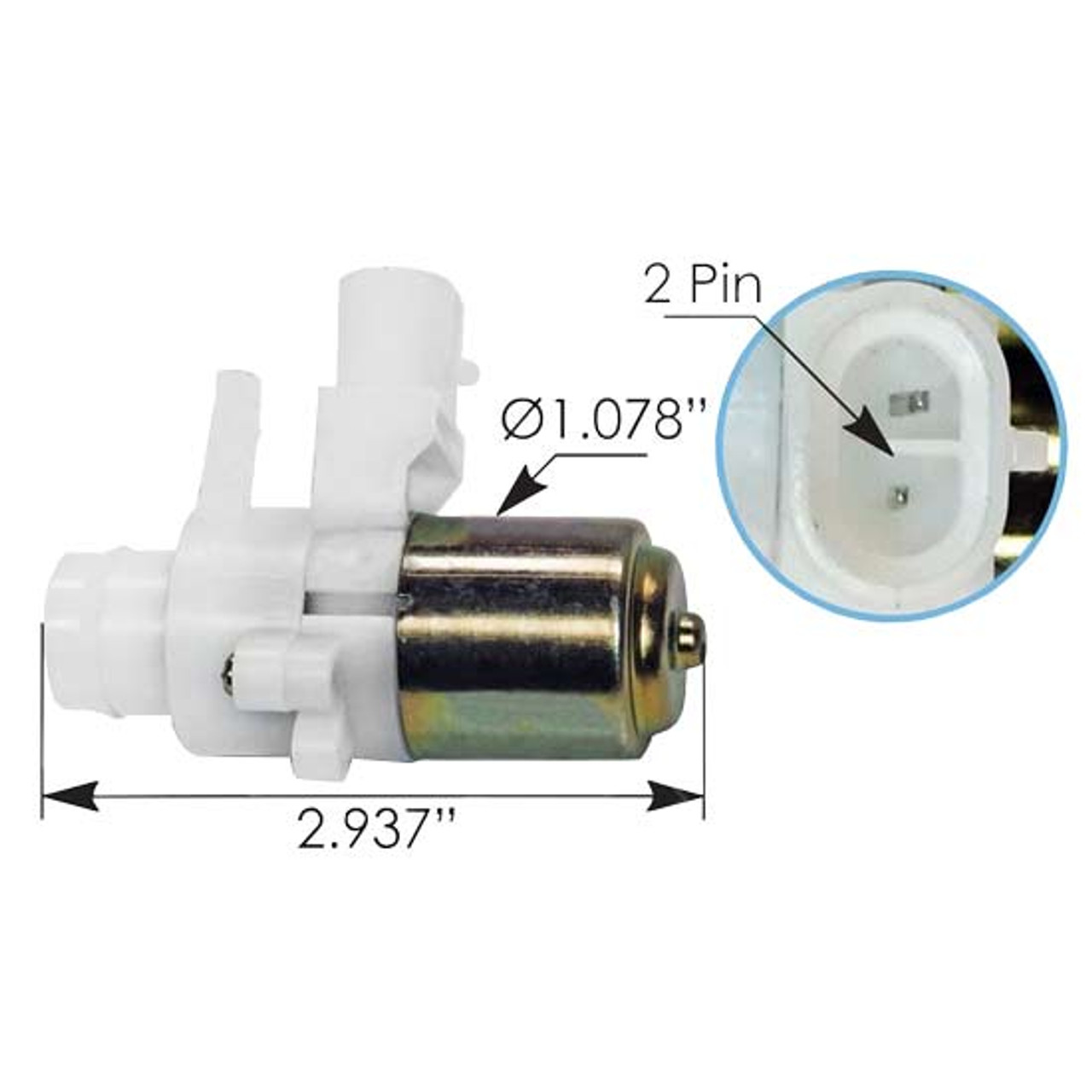 Windshield Washer Pump Motor For Kenworth & Peterbilt 4 State Trucks