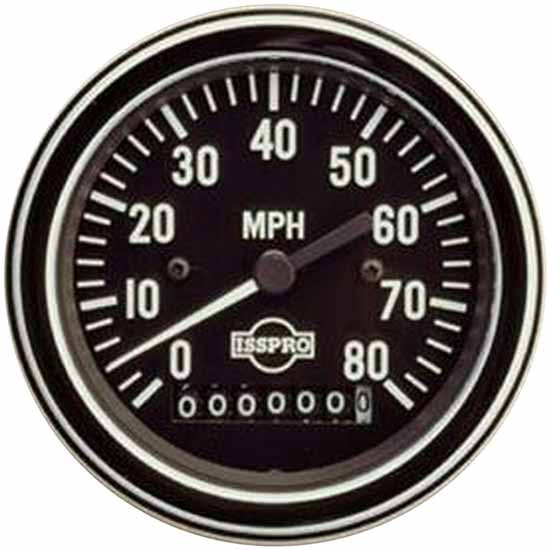Isspro 3.375 Inch Electric Speedometer W/ Chrome Bezel 80 MPH 4
