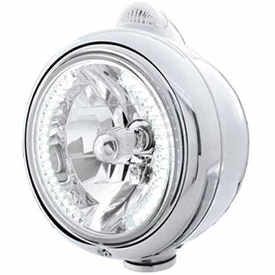 Chrome Guide 682-C Halogen Headlight W/ 34 White LED Position