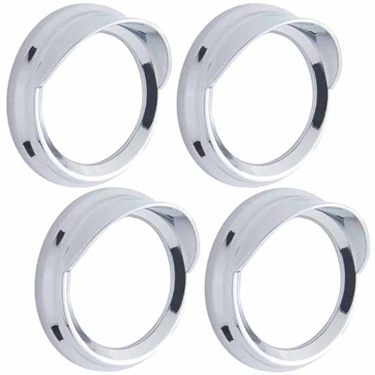 Rockwood Chrome 2 Inch Small Gauge Bezels W/ Visors, 4 Pack For Peterbilt