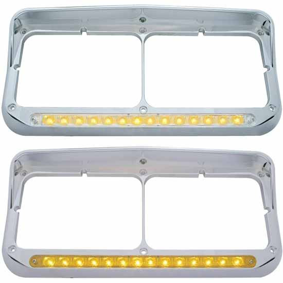 Dual Rectangular Headlight Bezel W/o Visor - Chrome - Foto 12