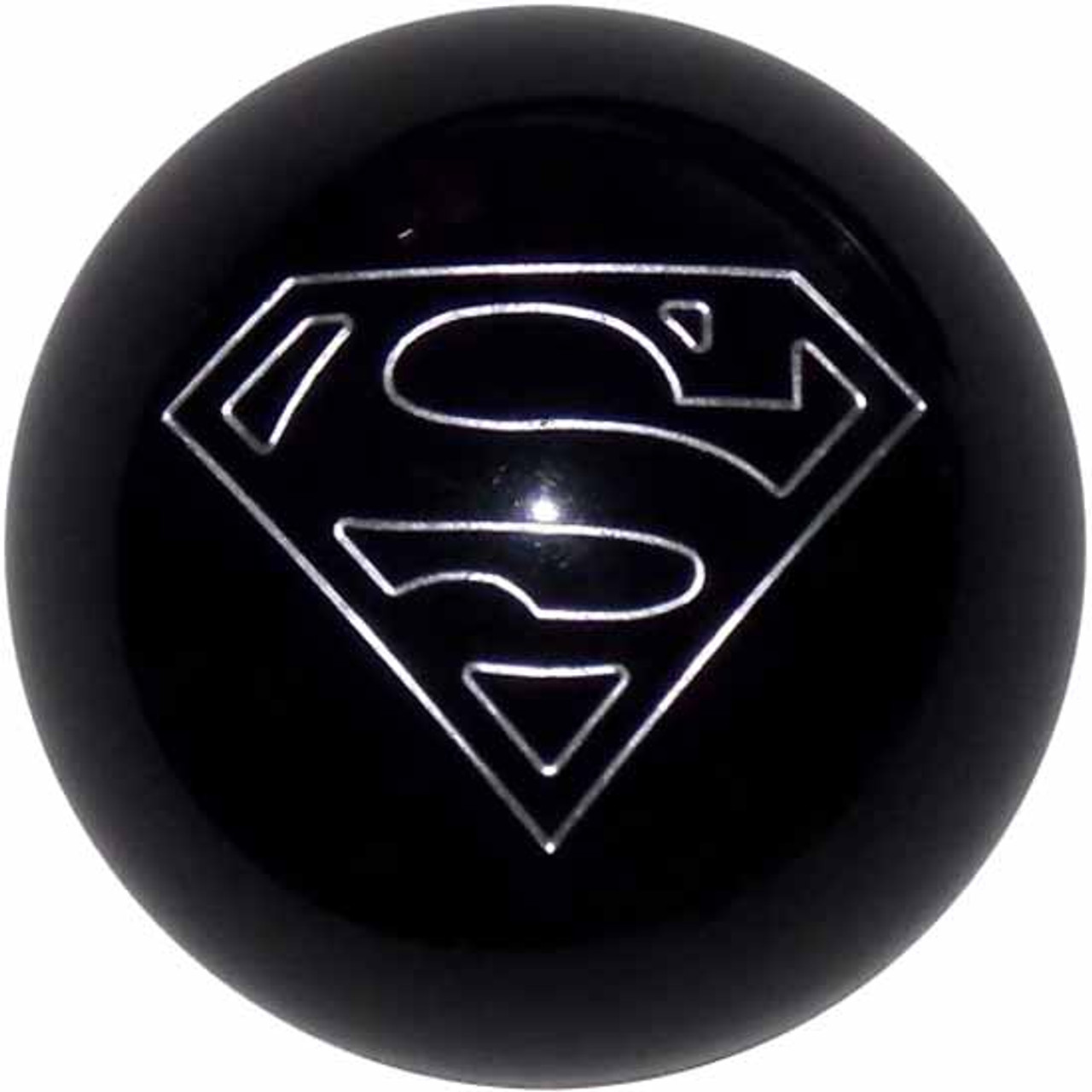 2.125 Inch Round Black Shift Knob With Superman Logo - 4