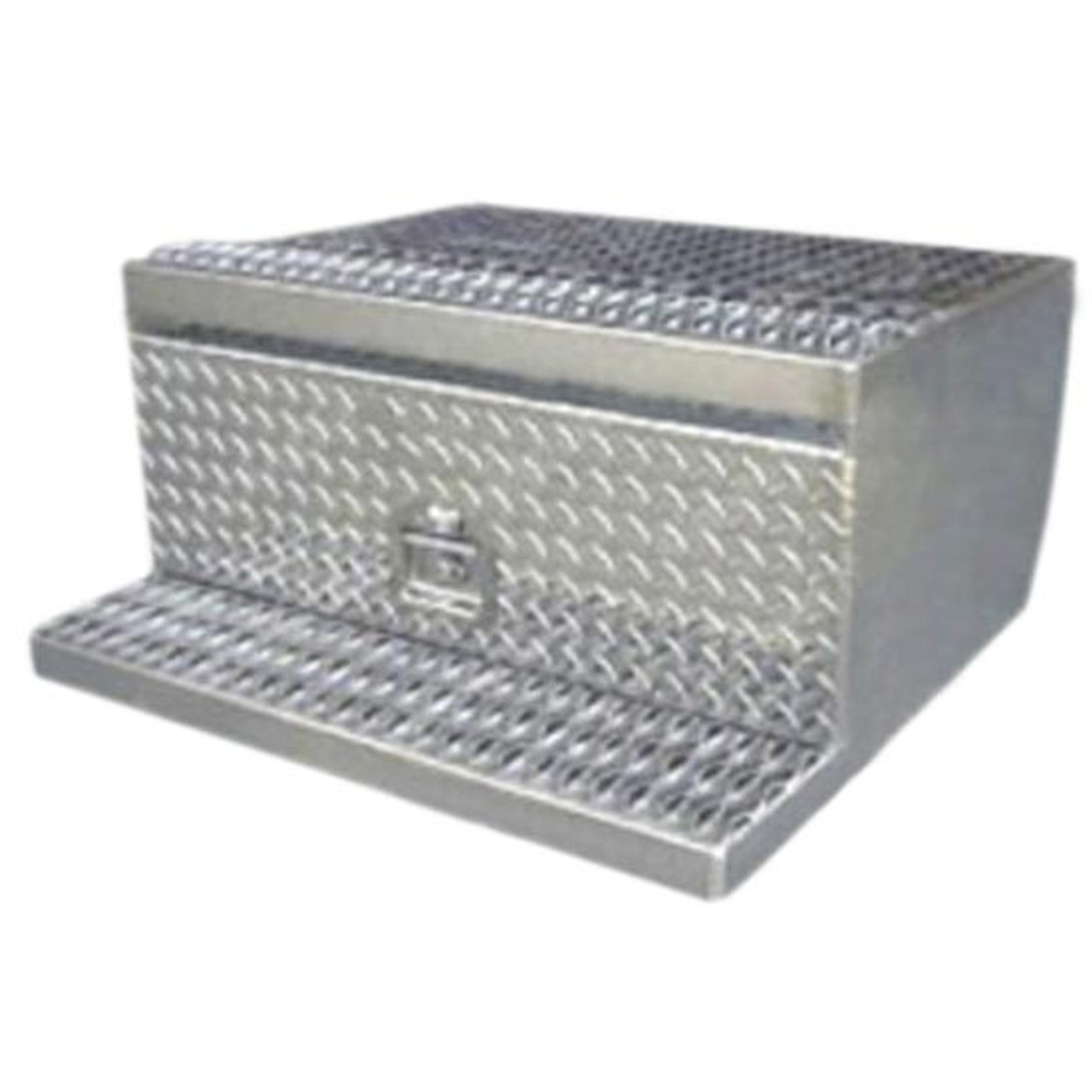 CSM Diamond Plate Aluminum Toolbox W/ Smooth Sides u0026 OE Style Steps 30 X 30  X 15 Inch For Peterbilt 359