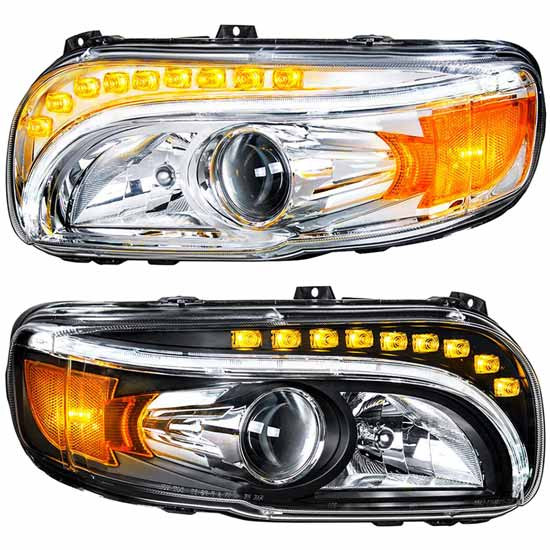 Halogen Projection Headlight W/ LED Daytime Running & Turn Light For
