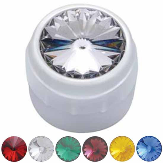 Chrome Plastic Jeweled Delphi Radio Knob 4 State Trucks