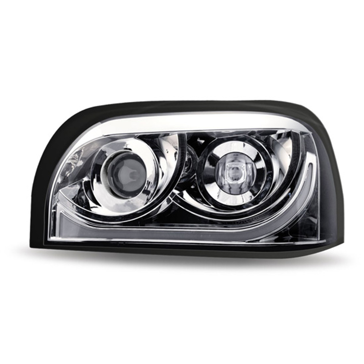 Chrome LED Projection Headlight With LED Light Bar & Running