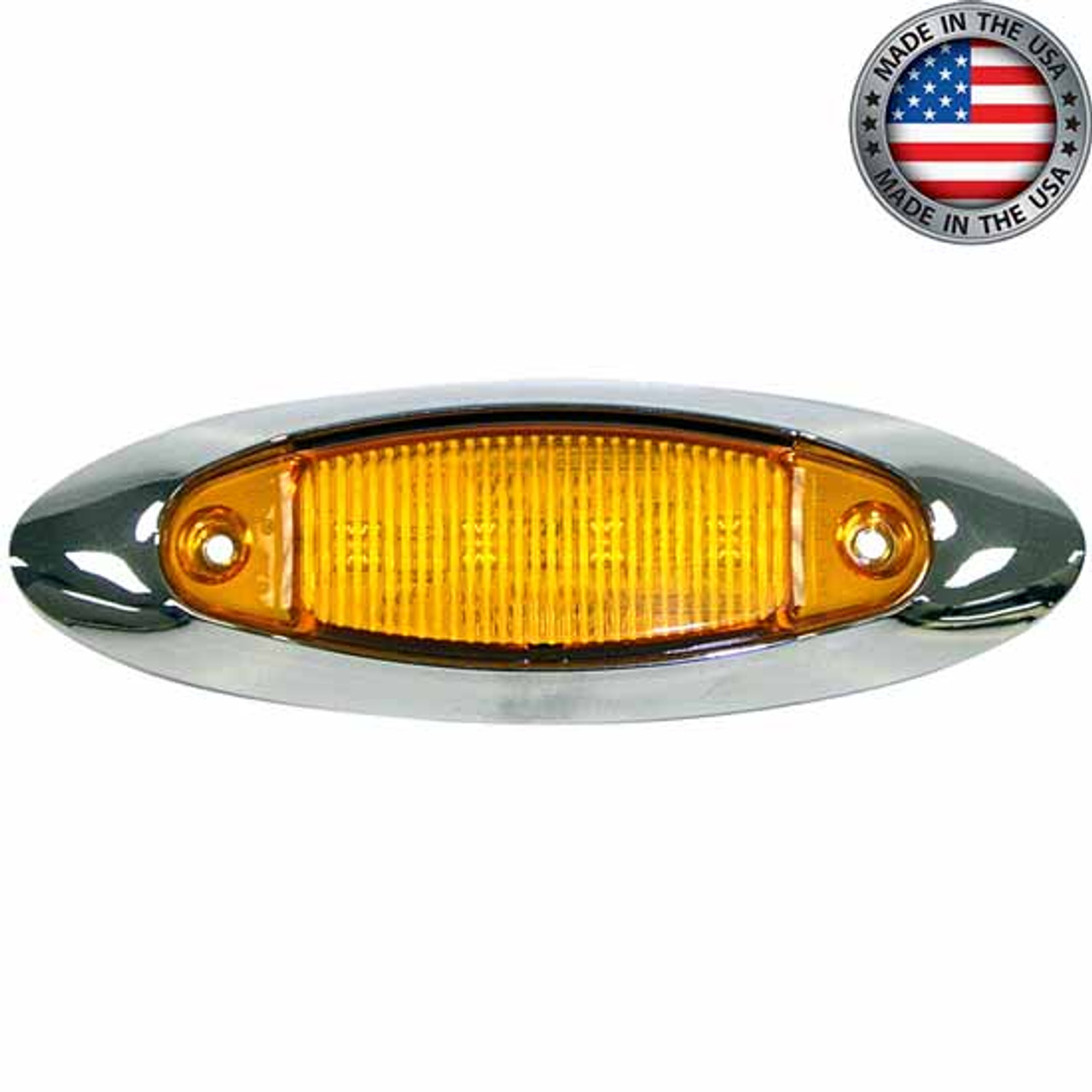 Amber LED Side Marker Light W/ Chrome Bezel - 4 State Trucks