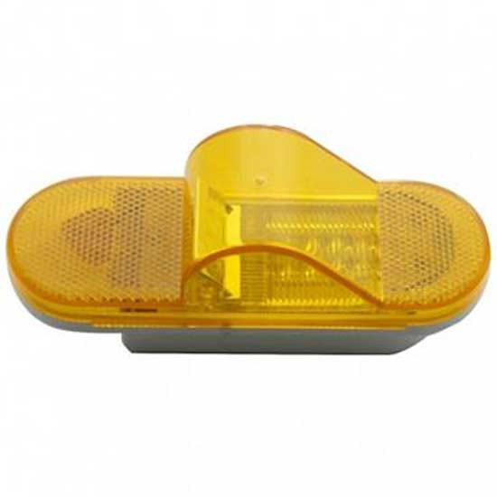 Pair Of USA-Made Oval LED Amber Mid-Ship / Side Marker Turn Signal Lights For Trucks & Trailers