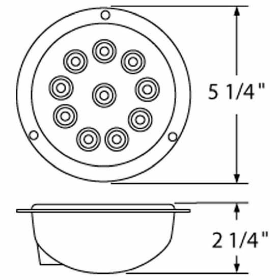 4 Inch Led Bulb Rm Rotation Thread 4 Inch 10 LED Back Up Light W/ Flange Mount - White LED/ Clear Lens - 4 ...