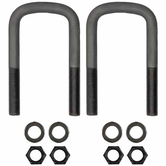 Flat Square Bend UBolt Kit 3/4 X 3 X 63/8 Inch For International 4