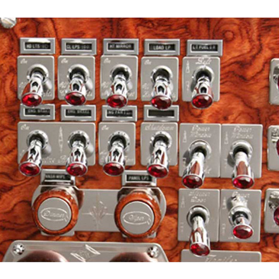 Chrome Switch Label Cover Bezel For Peterbilt 375, 377, 378