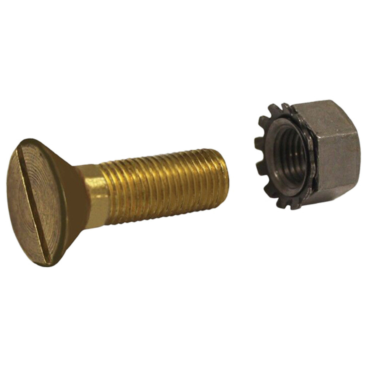 【AAKE】(Lining brushed) RIBBED BUTTON SK PT Brass Brake Lining Bolts With Kep Nuts - 4 State Trucks