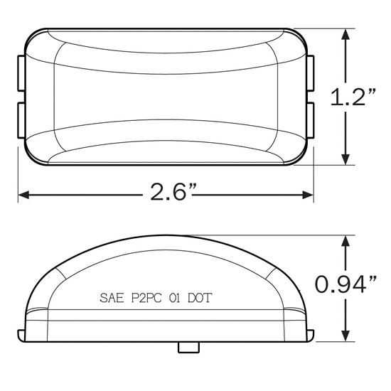 Snap In Mini Rectangular Marker Clearance Light - Amber LED / Clear ...