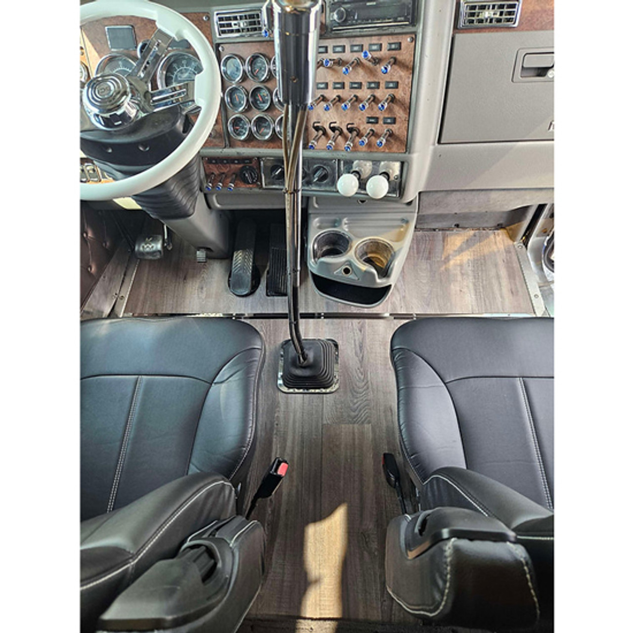 ウッドカーペット　175×350 Light Oak Vinyl Precut Floor For Kenworth W900 2006-2024 - 4