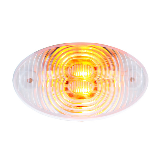 Amber 3-Hole Combination Light Lens For Peterbilt, Kenworth, Freightliner Trucks