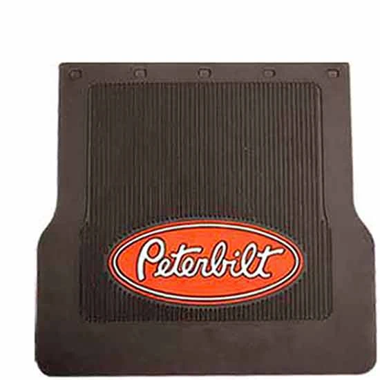 16-18 X 17 Inch Peterbilt Logo Mud Flap Black Flared End Rubber