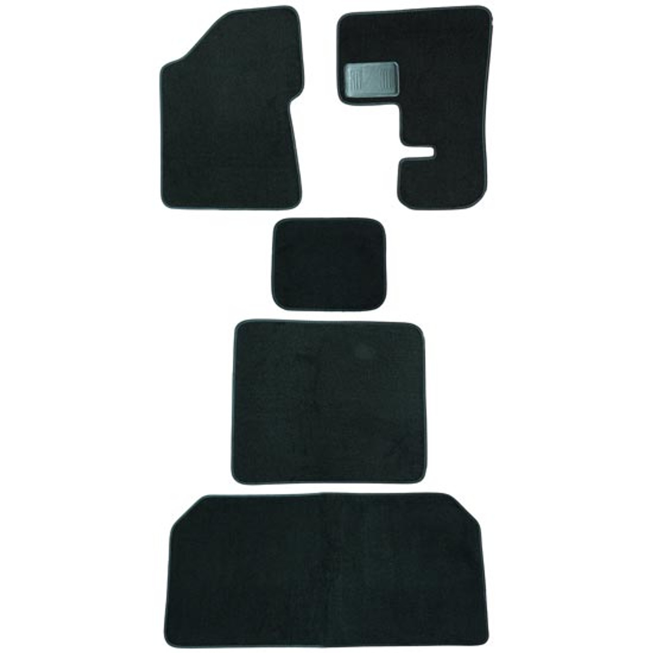 Black 63 Inch Front, Middle, Sleeper & Floater Floor Mats For Peterbilt