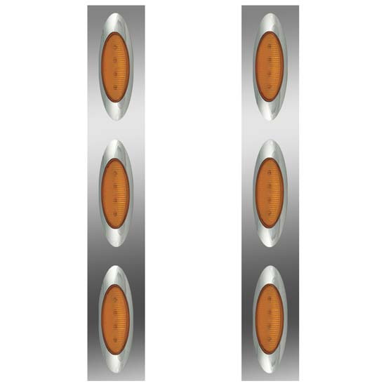 15 Inch Stainless Steel Front Air Cleaner Light Panels W/ Six M1 LED ...