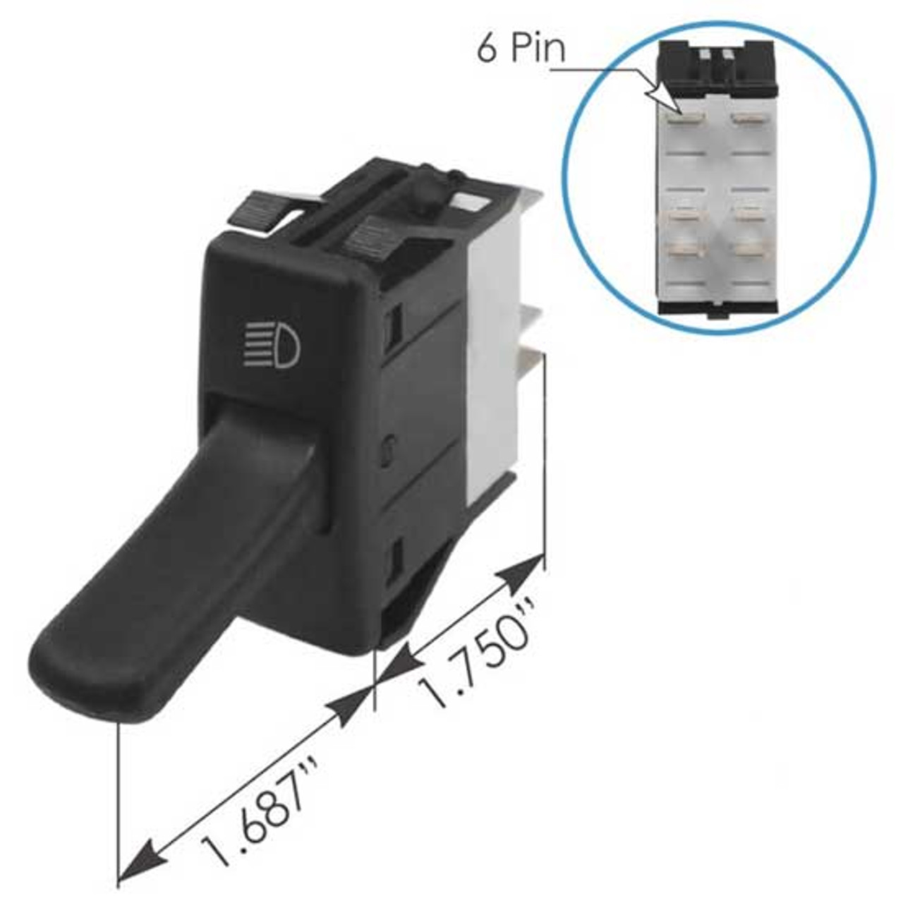 Long Toggle Headlight Switch Replaces P27-1040-01 For