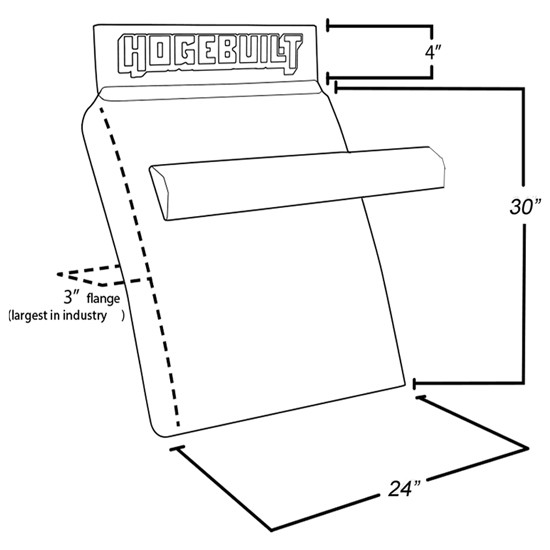 Hogebuilt 30 Inch 430 Stainless Steel Quarter Fender With Flush Mount