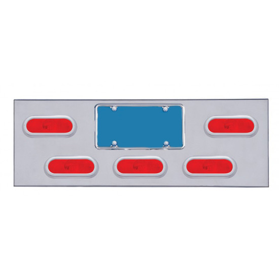 Stainless Steel Rear Center Light Panel W/ License Plate Holder, 5 Oval ...