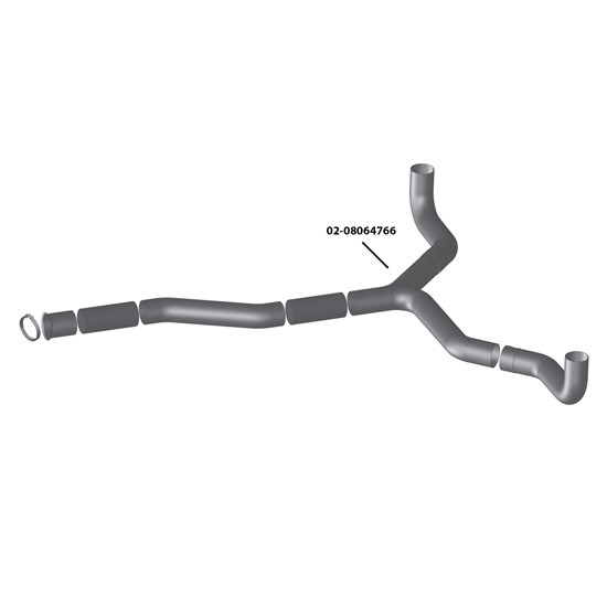 Kenworth T600, T800, W900 5 Inch OD Steel Exhaust YPipe, Above Frame