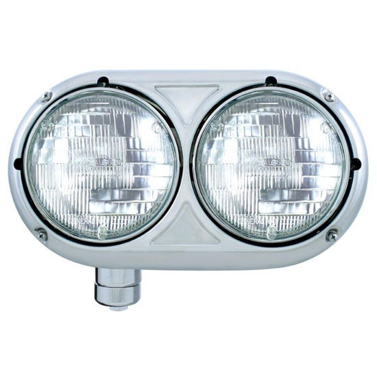 Stainless Dual Round Headlight With Halogen Headlamp 4 State Trucks