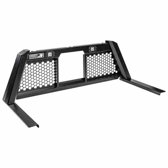 Size 4 Guardian Smooth Black Aluminum Cab Rack W/ Honeycomb Mesh & Window For Ford Super Duty