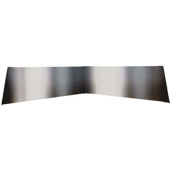 Roadworks 14 Inch Stainless Steel Bowtie Visor For Peterbilt Ultra, Flat Tops W/ Cab-Mounted Mirrors