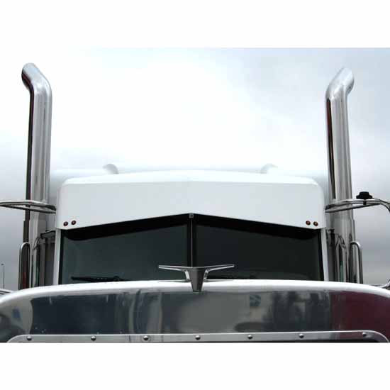 12 Gauge Customs 13 X 9 Inch Polished Stainless Steel Reverse Bowtie Visor For Peterbilt Ultracab