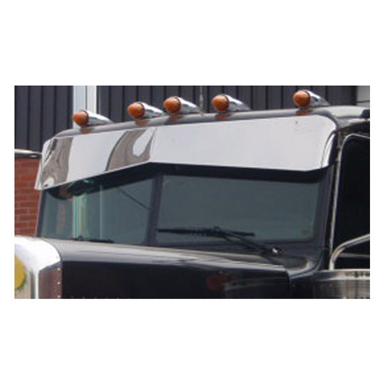 12 Gauge Customs 8 X 12 Inch Smooth Aluminum Reverse Bowtie Visor For Peterbilt 378, 379, 386, 388, 389