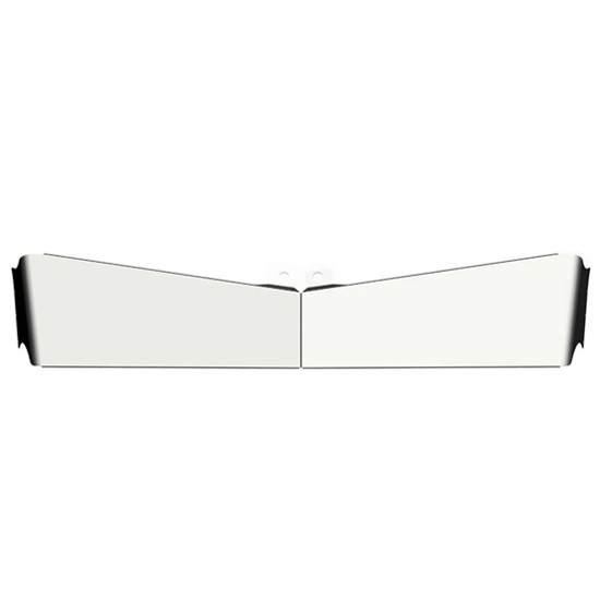 LC 8 X 12 Inch Stainless Steel Paintable Forward Bowtie Visor For Peterbilt 378, 379, 388 & 389