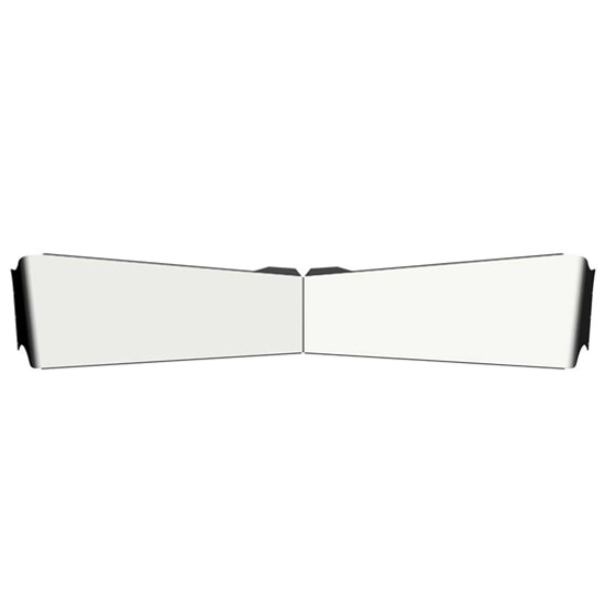 LC 8 X 12 Inch Stainless Steel Bowtie Visor For Peterbilt 378, 379, 388 & 389