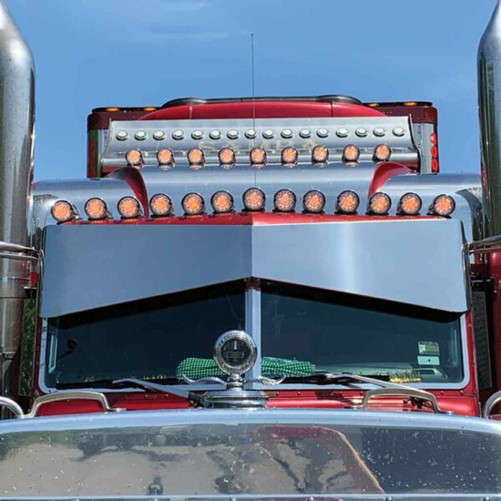 14 X 14.5 Inch Stainless Steel Southern Style Bowtie Visor For Peterbilt