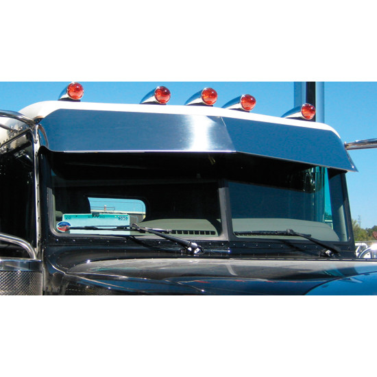 CSM 10 X 12.5 Inch Stainless Steel Drop Visor For Peterbilt 300 Series