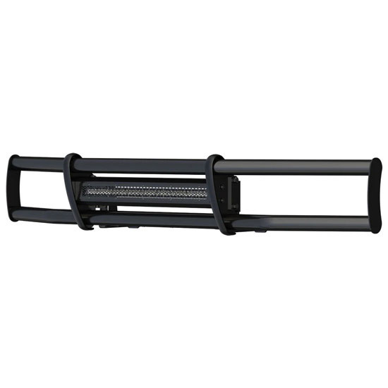 Black Stainless Steel Bumper Guard W/ 30 Inch Single Row LED Light Bar For International LT625, ProStar