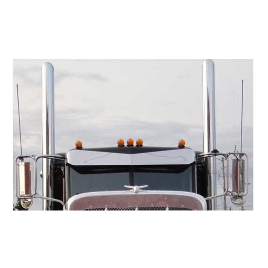 12 Gauge Customs 6 X 10 Inch Stainless Steel Mighty Wicked Visor For Peterbilt 300 Series
