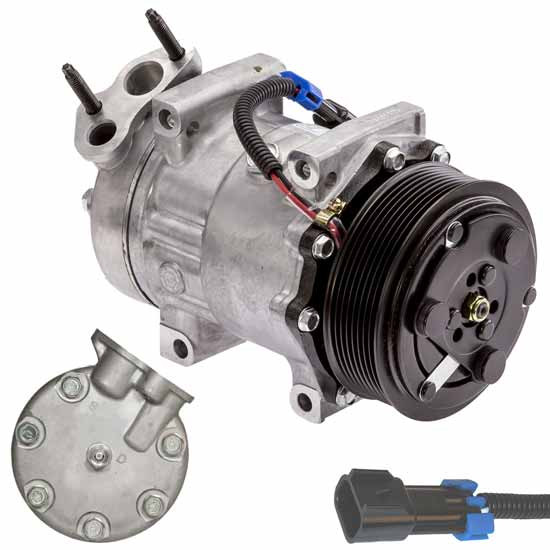 BESTfit AC Compressor With 8 Groove SD7H15 Clutch & 2 Pin Plug Replaces 3808548C1 For International