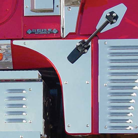 304 SS Lower Hood Latch/Cowl Covers, Bolt Mount W/ External Breathers, Full-Length Cowl For IHC 9900ix