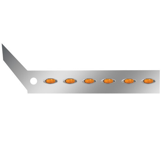 Stainless Steel Cab Panels W/ 24 Amber Mini LEDs For International ProStar W/ Heater Plug