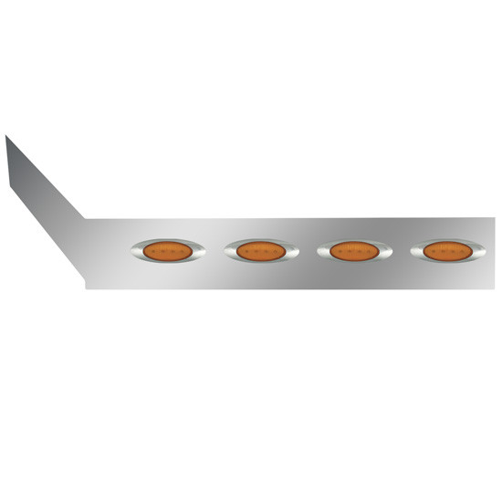 Stainless Steel Cab Panels W 16 Amber M1 LEDs For International ProStar W/O Heater Plug