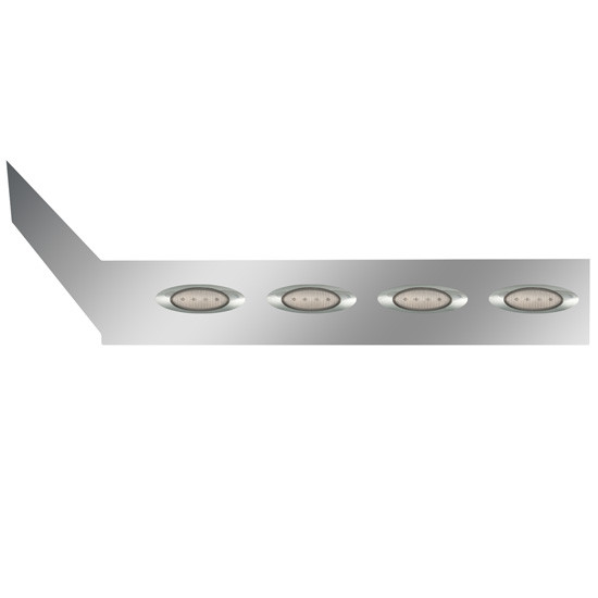 Stainless Steel Cab Panels W/ 16 Amber/Clear M1 LEDs For International ProStar W/O Heater Plug