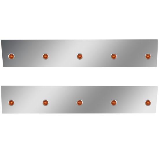 33.75 Inch 430 S.S. Angle-Under Cab Panels W/ 10 Bullseye Amber/Amber LEDs For International 9900i/ix